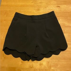 Black scalloped shorts - with pockets - women’s size medium